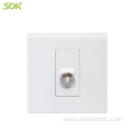 1Gang TV Satellite Socket Outlet 45 degrees UK